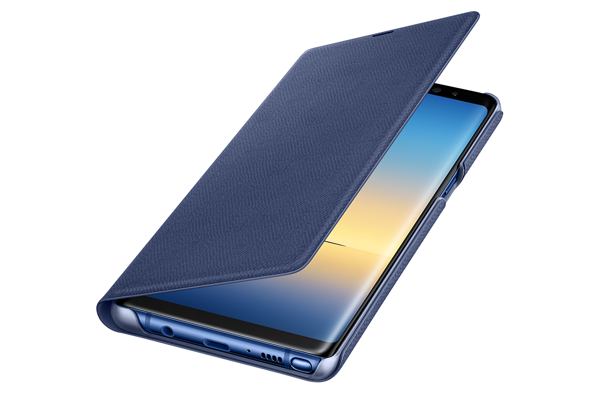 Bao da LED View cover Samsung Galaxy Note 8 Deep Blue xanh ngọc 4 - Bao da LED View cover Samsung Note 8 xanh ngọc