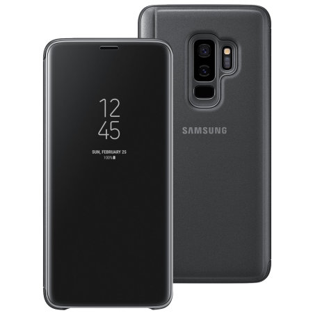Bao da Samsung S9 Plus Clear View standing cover chính hãng den black - Bao da Samsung S9+ Plus Clear View standing cover