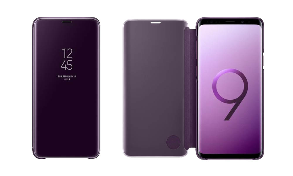 Bao da Samsung S9 Plus Clear View standing cover chính hãng tim purple - Bao da Samsung S9+ Plus Clear View standing cover