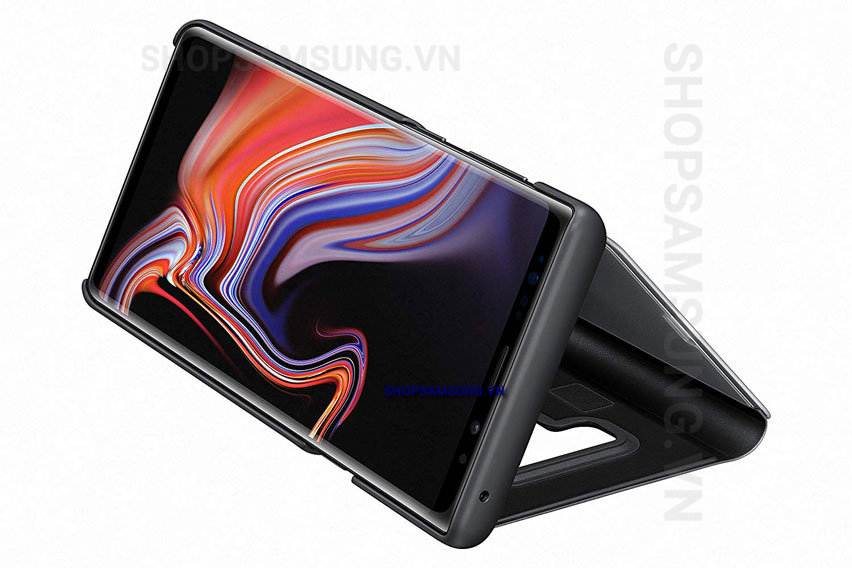 Bao da Clear View Standing Case Samsung Galaxy Note 9 đen Black 5 - Bao da Clear View Standing Case Samsung Galaxy Note 9 đen Black